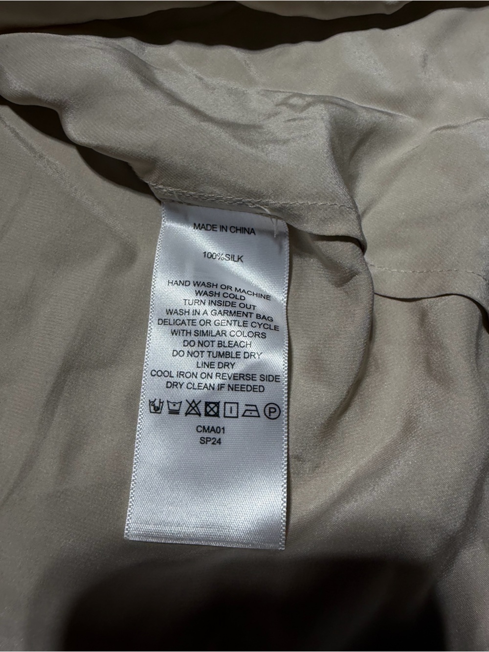 Quince 100% washable silk maxi skirt champagne XL - Picture 5 of 10